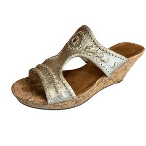 Jack Rodger’s Cork Gold Wedges Size 9